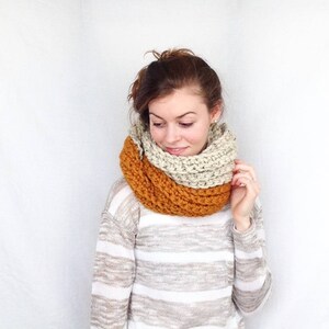 Crochet Scarf PATTERN, Chunky Cowl Pattern, Crochet Cowl Pattern, Crochet Infinity Scarf Pattern, Crochet Ribbed Scarf Pattern, Fall Scarf image 5