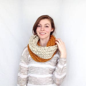 Crochet Scarf PATTERN, Chunky Cowl Pattern, Crochet Cowl Pattern, Crochet Infinity Scarf Pattern, Crochet Ribbed Scarf Pattern, Fall Scarf image 8