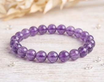 Amethyst Bracelet Handmade Natural Healing Crystal Gemstone Jewelry for Women Men Gift Set