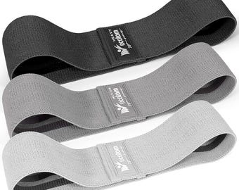 ecotom Booty Bands Non Slip, Exercise Workout Bands, 3 Levels Resistance Bands for Legs and Butt Set with Manual Guide and Carry Bag, Gray