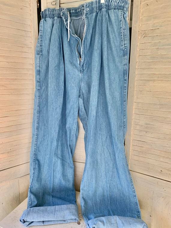 Extra Long Denim Jeans, Size 48T  Chambray Color … - image 2