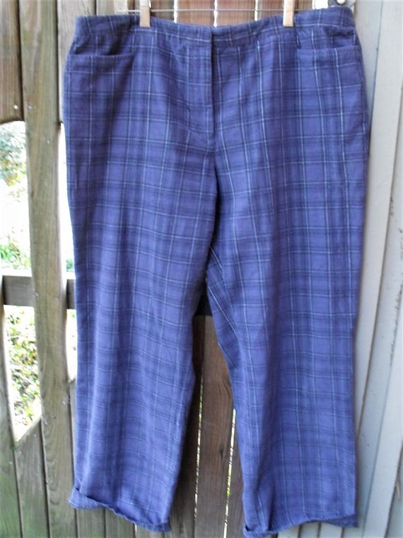 Plaid Corduroy Pants/ Size 18 Retro Cords/ Funky B