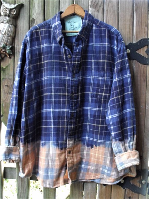 Half Full Flannels/ Funky Flannel Shirt/ Altered Flannels/ | Etsy