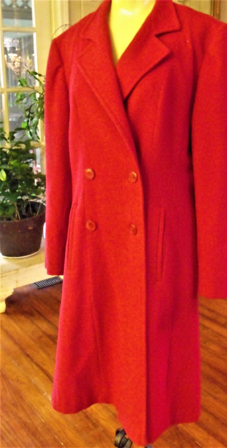 Red Wool Coat/ Retro Evan Picone Designer Coat/ Size 10 - Etsy