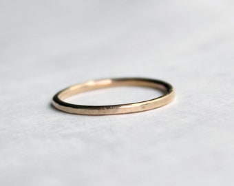 light hammered 14 K gold band - custom one of a kind gold band