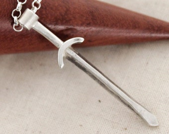 Silver Sword Necklace, handmade in solid sterling