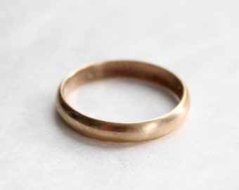 Rustic handmade 14 K gold band - custom one of a kind gold band