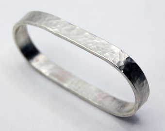 Hammered Silver Double Ring, handcrafted in sterling silver