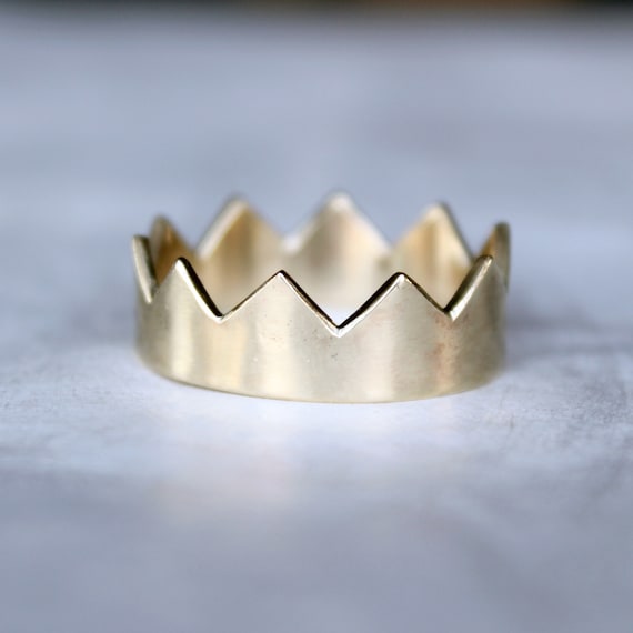 Gold Crown Ring, handmade in 14K gold