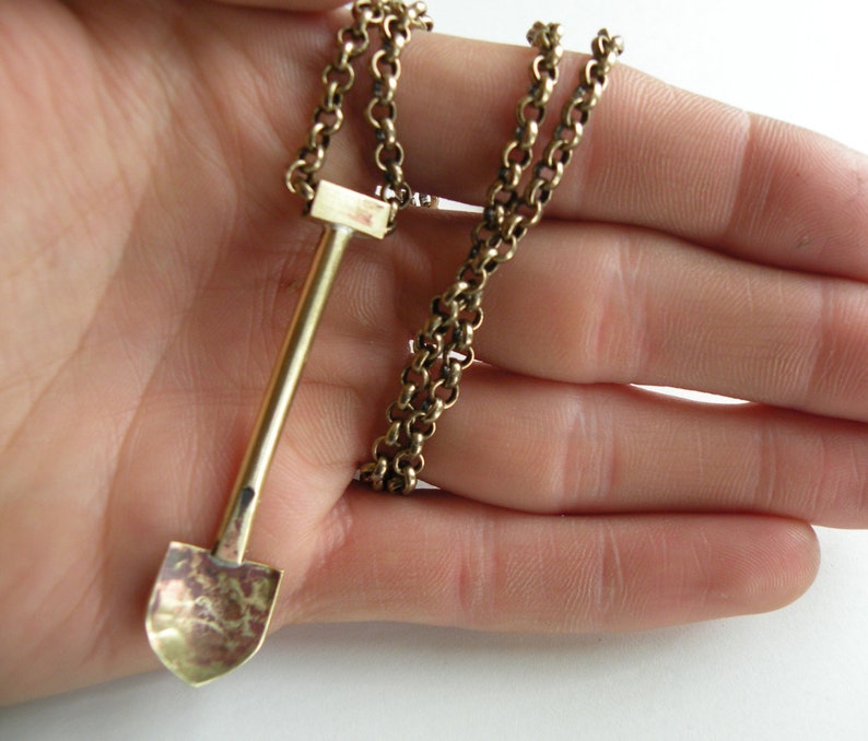 Brass Shovel Necklace Etsy