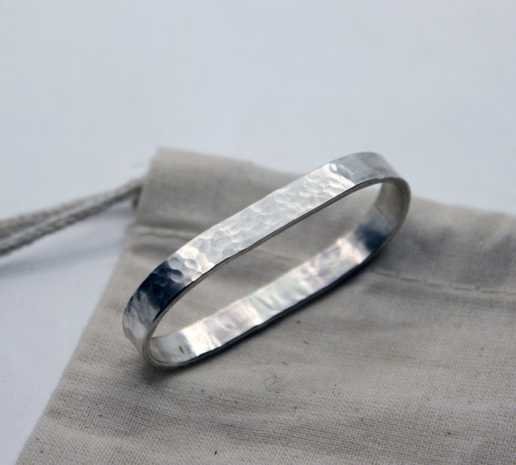 Hammered Silver Double Ring, Handcrafted in Sterling Silver