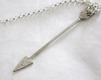 Silver Arrow Pendant Necklace, handmade in solid sterling silver