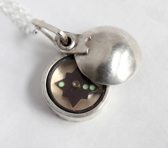 Silver Compass Necklace, handmade in solid sterling silver