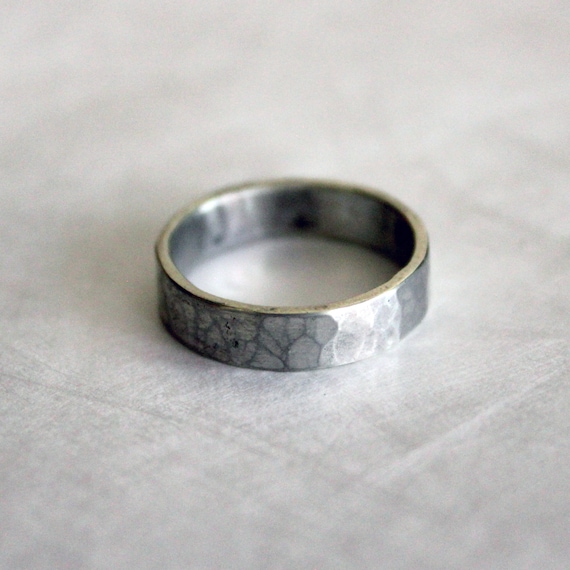Hammered Sterling Silver band ring