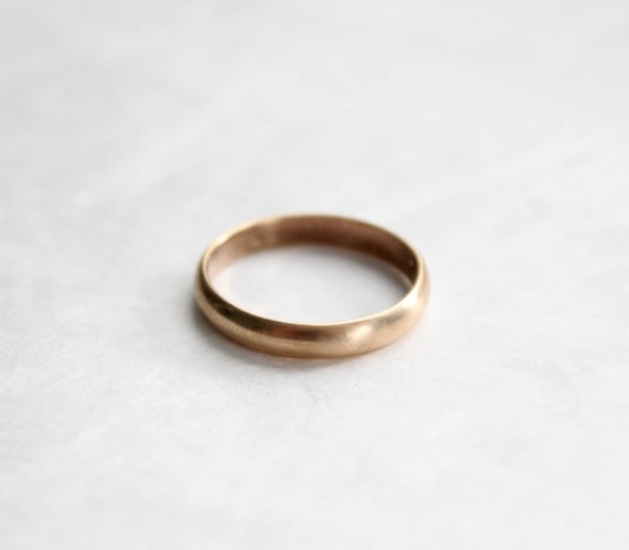 Rustic handmade 14 K gold band - custom one of a kind gold band