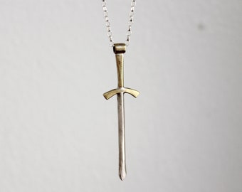 Silver Sword Necklace, handmade in solid sterling