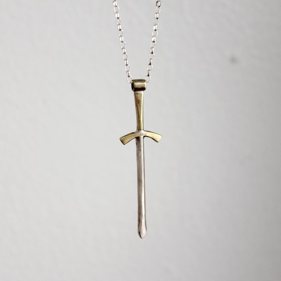 Silver Sword Necklace, handmade in solid sterling