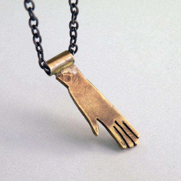 Hand Necklace handmade in brass