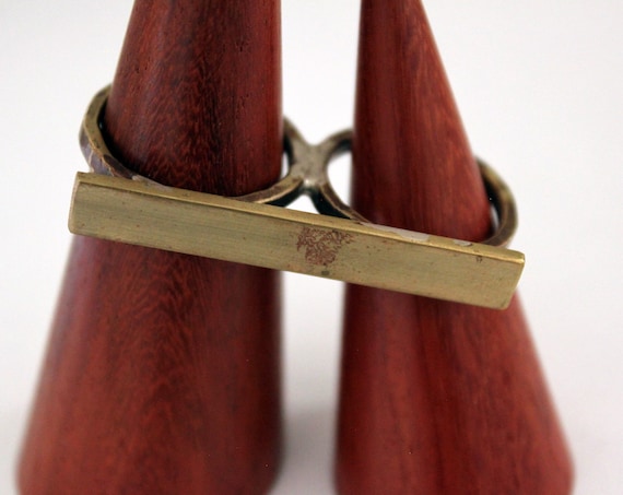 Brass Double Ring, two finger ring handcrafted in brass