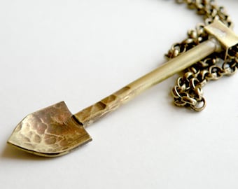 Brass Shovel Necklace