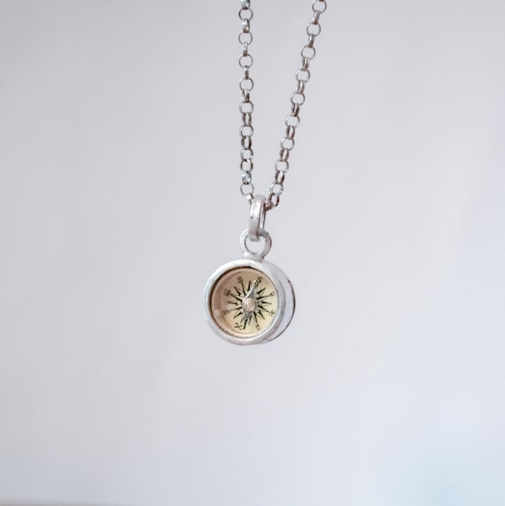 Silver Compass Necklace