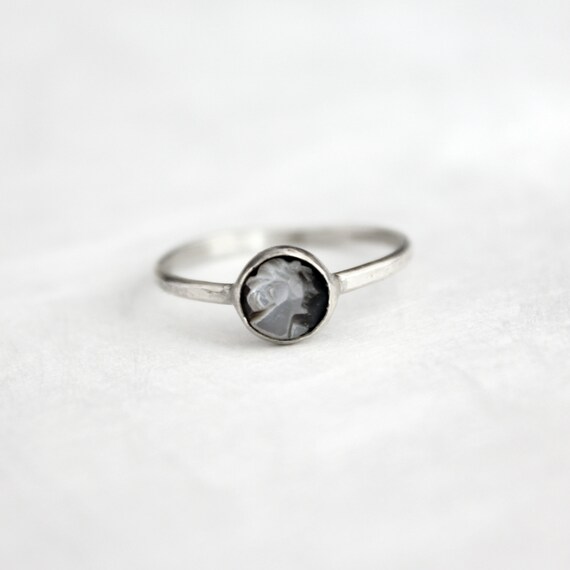 Vintage Cameo Ring, handmade in sterling silver