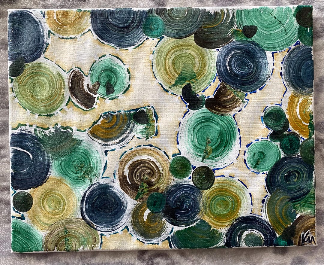 抽象アクリル画 緑色と茶色 抽象アクリル画 緑色と茶色 抽象画＿アクリル画＿現代アート＿SM13 絵画