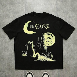 The Cure Cat Tee, 90s Alt Indie Rock Unisex Shirt, Music Gifts, Cat Lover Gifts, The Cure Fan Gifts, Band Tee, The Cure Graphic Tee