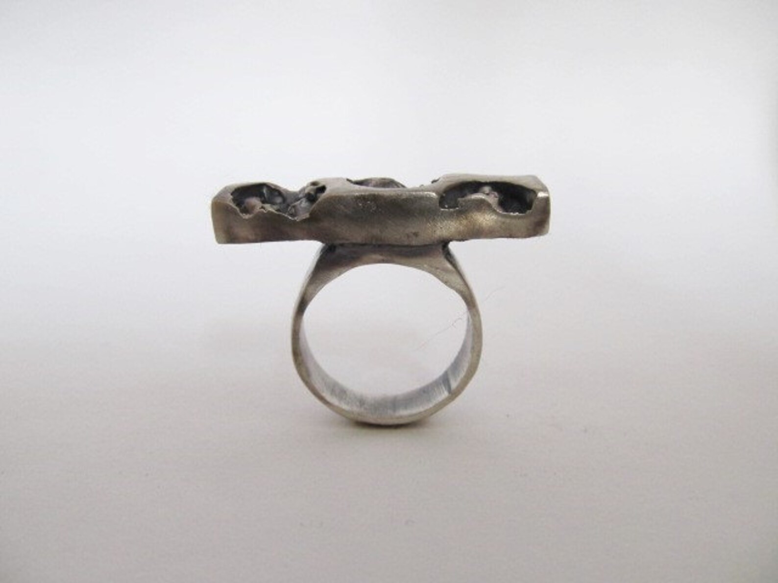 Crushed Bubble Wrap Cast Silver Ring Etsy