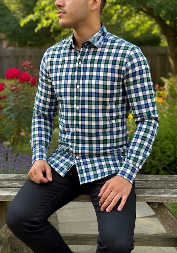 green and blue dress shirt Navy Blue with Neon Green Dress Shirts