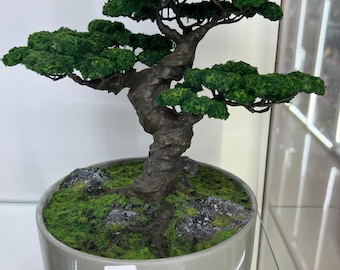 Miniatuur kunstbonsaiboom in keramische pot Zen Home Office Decor