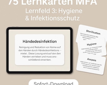 Flashcards MFA – Hygiene & Infection Protection/Diseases Exam knowledge compact for printing and as a digital version