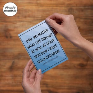 Cartão para impressão, Cartão engraçado para o Dia dos Pais, download digital, Cartão de felicitações, Para impressão, Baixar, piada de pai, para ele, cartão para impressão, presente exclusivo