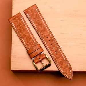 Epsom Leather Watch Strap, Handmade Watch Band, Customizable Strap Sizes 24mm, 23mm, 22mm, 21mm, 20mm, 19mm, 18mm, Best Gift for Him