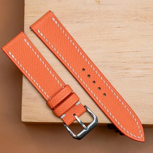 Epsom Leather Watch Strap, Handmade Watch Band, Customizable Strap Sizes 24mm, 23mm, 22mm, 21mm, 20mm, 19mm, 18mm, Best Gift for Him