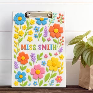 Custom Teacher Clipboard With Name, Personalized Teacher Gifts, Back To School Gift, Thank You Gift for Teacher, Teacher Appreciation Gift
