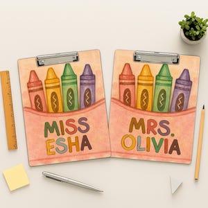 Personalized Teacher Back To Shool Gift, Custom Pencil Teacher Clipboard, Teacher Paper Clipboard, Back To School, End Of Year School Gift