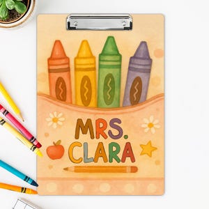 Personalized Teacher Back To Shool Gift, Custom Pencil Teacher Clipboard, Teacher Paper Clipboard, Back To School, End Of Year School Gift