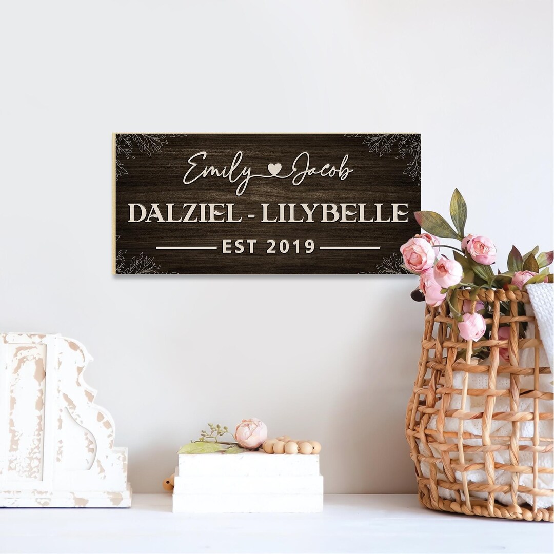Personalized Family Name Wood Sign, Established Date, Wedding Gift - Etsy