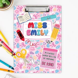 Custom Teacher Clipboard With Name, Personalized Teacher Gifts, Back To School Gift, Thank You Gift for Teacher, Teacher Appreciation Gift