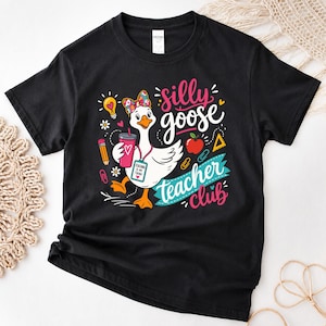Camiseta del Club de Maestros con Gansos Divertidos, Camiseta Graciosa para Maestros, Camiseta de Gansos Lindos para Maestros, Regalo para Maestros de Regreso a Clases, Ropa para Maestros de Primaria