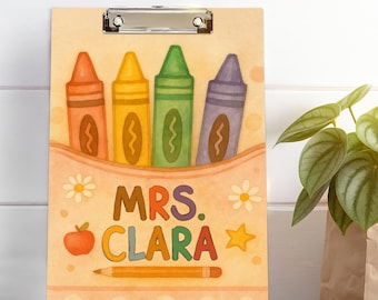Personalized Teacher Clipboard: Acrylic Floral Design, Teacher Appreciation Gift