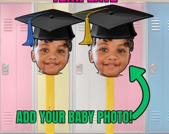 Graduation Baby Face Cutout: Editable Centerpiece Template (Digital Download)