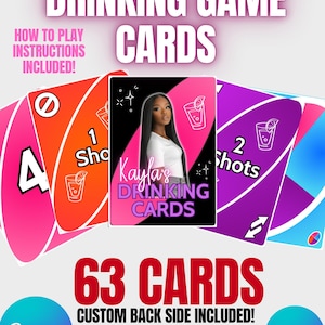 Drinking Card Game Template – Editable Canva 63 Cards – Custom Party Deck Printable