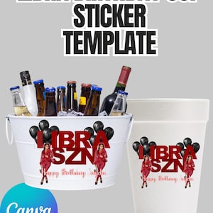 Libra Birthday Sticker: Zodiac Favor Labels (Editable Digital Download)