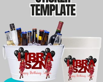 Sticker anniversaire Balance : étiquettes de faveur du zodiaque (téléchargement numérique modifiable)