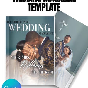 Wedding Program Magazine Template (Canva) — 24 Pages + Cover