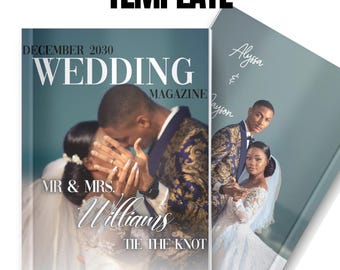 Wedding Program Magazine Template (Canva) — 24 Pages + Cover