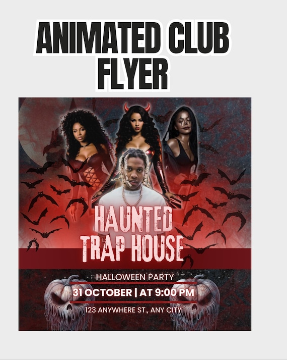 Halloween Animated Party Flyer Template for Canva - Video Invitation Design