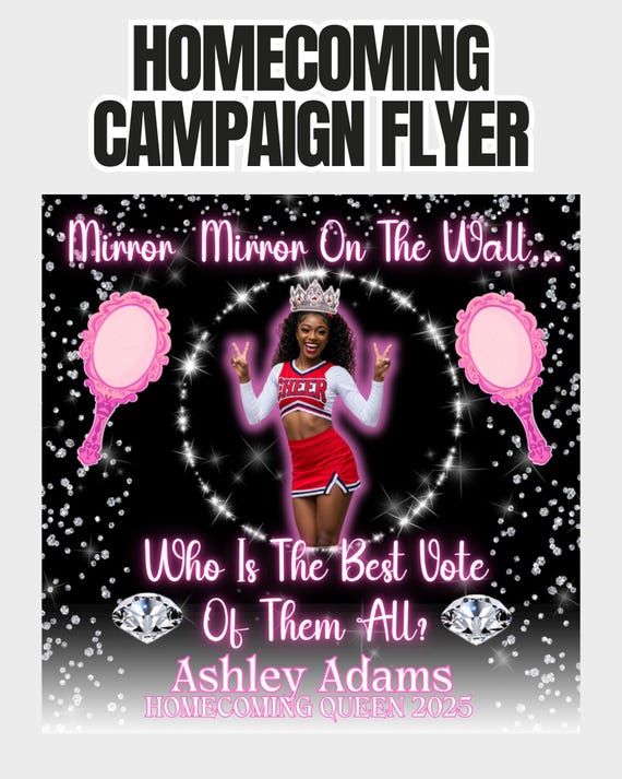 Homecoming Campaign Flyer Template - Canva Design for Queen or Princess - Instagram Post Size